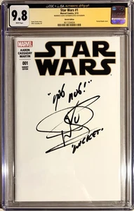 CGC 9.8 SS Star Wars #1 Sketch Variant Signed Warwick Davis Wicket 2015 Blank🔥 - Picture 1 of 2