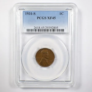 1931-S XF45 PCGS Key Date Lincoln Wheat Cent 1c 30991 - Picture 1 of 4