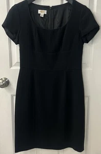 Talbots Petites Black Dress Size 10P Sheath Short Sleeve Career Classic Vintage - Picture 1 of 4