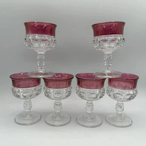 Juego de 6 copas de cóctel de licor Colony Ruby Crown - Imagen 1 de 6