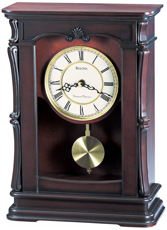 Reloj Abbeville Nogal 13 1/4" Alto Bulova Mantel Foto 1 de 1