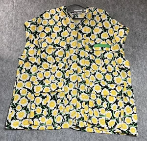 Chaqueta Diane Von Furstenberg X Target para mujer XL amarilla floral con capucha sin mangas - Imagen 1 de 10