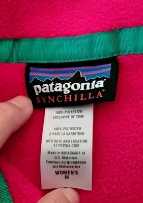 Chaqueta Pullover Patagonia Synchilla Para Mujer Med Snap-T Polar Rosa Con Acento Azul Foto 1 de 4