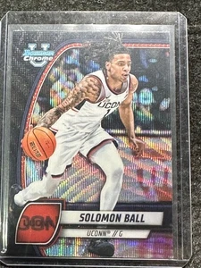 Solomon Ball - 2025 Bowman Chrome U - #87 - Black Wave Refractor - UConn Huskies - Bild 1 von 3