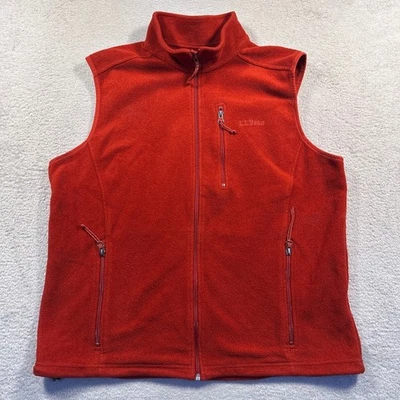 L.L.Bean Trail Model Polartec Fleece Vest Full Zip Mens XL Orange Fall Gorpcore - Image 1 of 4