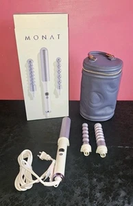 MONAT Endless Curls Hair Styling Wand Hot Tool Set w/Interchangeable Wands & Bag - Picture 1 of 19