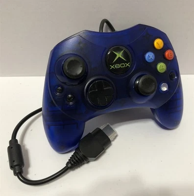 Original Microsoft Xbox Controller S Wired (Blue) Official - VG Refurbished - Image 1 of 4