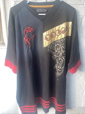 Camiseta Y2K Coogi Cuello en V Negra y Dorada Talla 3XL Foto 1 de 4