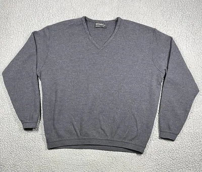 St. Croix 100% Merino Wool Men's 2XL Pullover V-Neck Sweater Made in USA Grey - Image 1 of 4