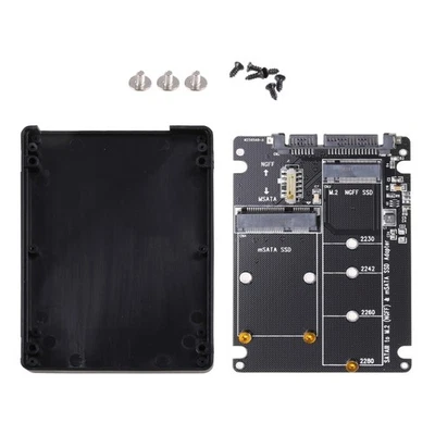 2In1 MSATA/for M.2 NGFF to SATA3 Adapter Card Enclosure Box for 2.5" SSD PC Comp - Image 1 of 4
