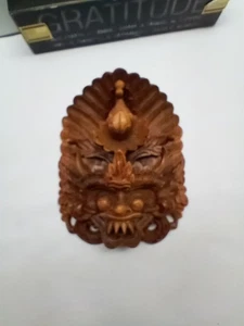 Hand Carved Wooden Balinese Barong Mask Wall Hanging Traditional Bali Art Decor - Picture 1 of 10