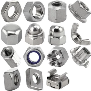 Sechskantmuttern Edelstahl A2 VA Vierkantmuttern Hutmutter Flansch Flügelmuttern - Bild 1 von 31