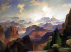 Oil art Thomas Moran - The Grand Canyon landscape with mountains free shipping