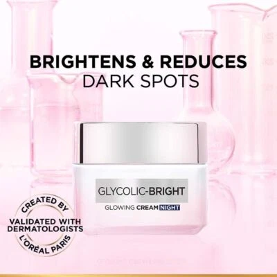 L'Oreal Paris Glycolic Bright Glowing Night Cream (50ml) Skin Brightening Cream - Image 1 of 4