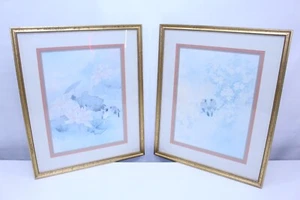 T.C. Chiu Aquarell Kunst gerahmt mattiert Vintage Lot Set Konvolut Singvögel asiatisch selten - Bild 1 von 24