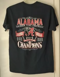 Alabama Crimson Tide Short Sleeve T Shirt Gildan sz M 100% cotton Black 2015 - Picture 1 of 4
