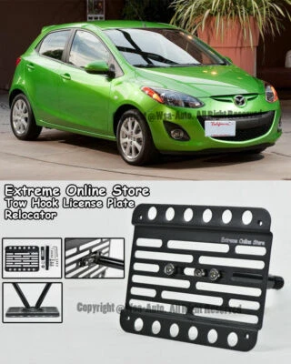 2011-14 For Mazda 2 Front Tow Hook Bumper License Plate Relocator Mount Bracket - Image 1 of 4