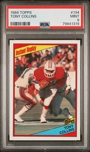1984 TOPPS #134 TONY COLLINS PSA 9 MINT NEW ENGLAND PATRIOTS INSTANT REPLAY - Picture 1 of 2