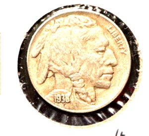 1938 D/S buffalo nickel XF - Picture 1 of 2