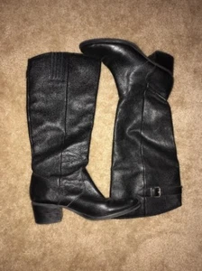 Made In 🇧🇷 Matisse Tundra Stone Black Leather Knee High Boots Size 8M - Picture 1 of 5