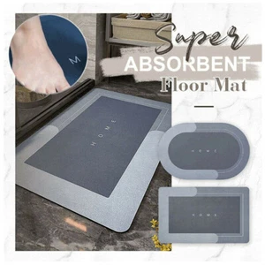 Non-Slip Super Absorbent Floor Mat Quick Drying Bathroom Kitchen Carpet Rug Set - Picture 1 of 20