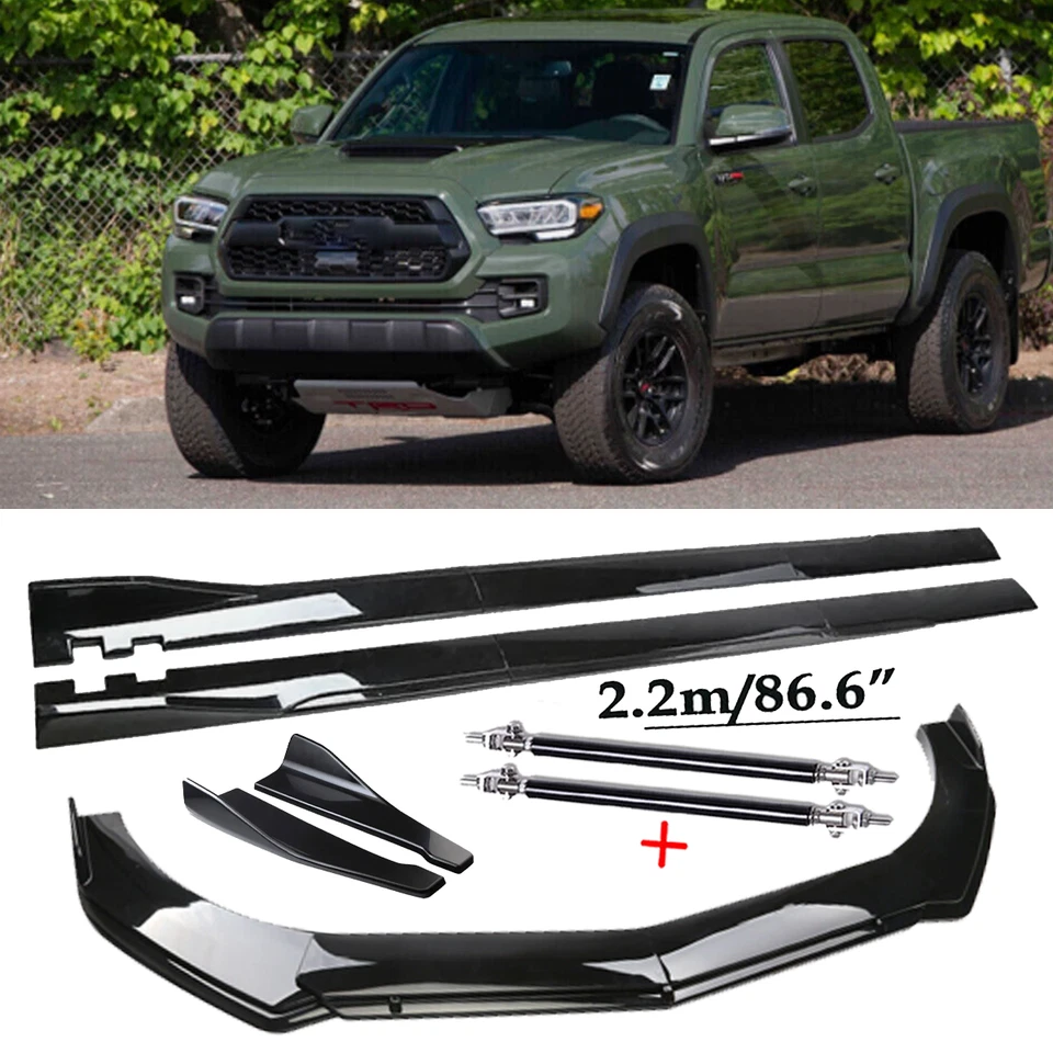 Front Bumper Lip Spoiler Chin Splitter Body Kit Glossy Blac For Toyota tacoma Foto 1 de 4