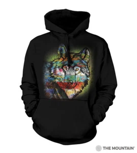 Bemaltes Wolf Unisex Hoodie Sweatshirt für Erwachsene von The Mountain Baumwollmischung - Bild 1 von 5
