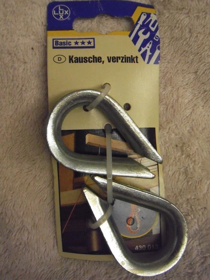 2x Kausche Kauschen Seilkausche 8-10 mm Stahlseil verzinkt Seilöse Seil Öse Ösen