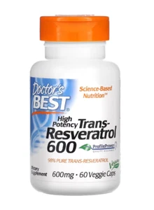 Doctor's Best High Potency Trans-Resveratrol 600 mg 60 cápsulas vegetarianas - Imagen 1 de 2
