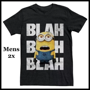 NEW Men's/Women's Minions Blah Blah Blah Black/Gray Graphic T-Shirt 2X  XXL - Picture 1 of 4