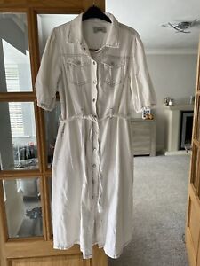 New Look White denim Dress Size 16 Please Check Measurements As No Tag Inside.