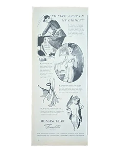 1943 Vintage Munsingwear Girdle Print Ad, I'd Like A Pat On My Girdle  - Bild 1 von 1