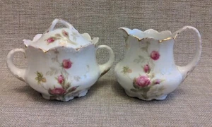 Antik R.C. Malmaison Bavaria Sahne & Zucker Set Porzellan Floral Germany - Bild 1 von 24