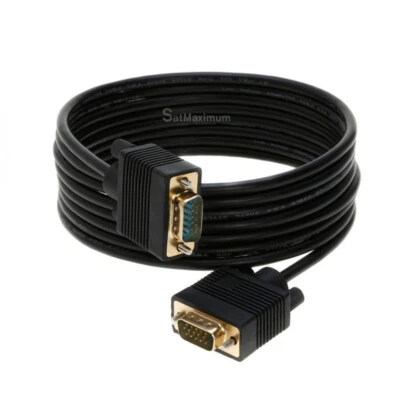 VGA/SVGA 10FT Cable Male to Male HD Monitor HDTV Video Wire 15 PIN Cord - Image 1 of 4