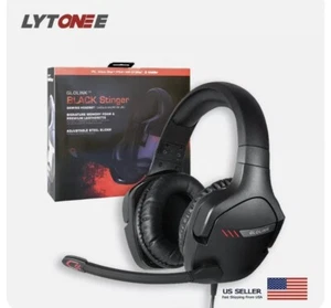 Glolink Black Stingers Gaming Headset for PC Xbox One with Microphone - Picture 1 of 6