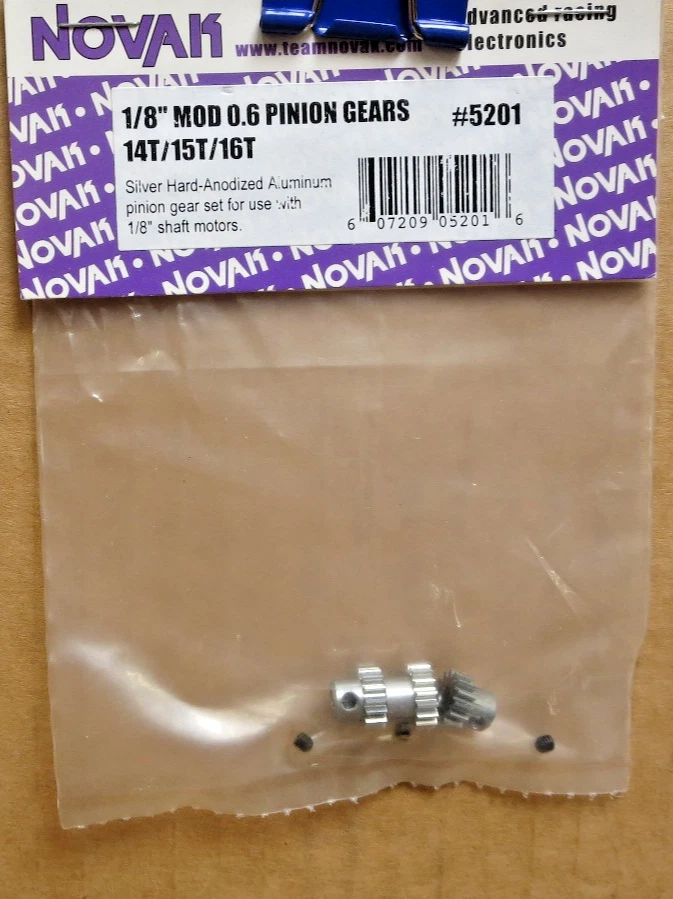 Novak 5201 1/8 Mod 0.6 Pinion Gears  3-Pack 14/15/16T NOS - Image 1 of 1