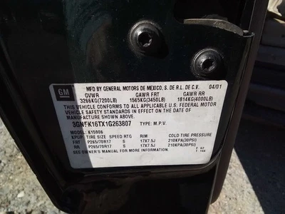 Interruptor de puerta delantera del conductor maestro del conductor se adapta a 00-02 SUBURBAN 1500 1567226 Foto 1 de 4