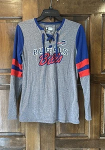 Buffalo Bills Women's NFL Team Apparel Lace-Up Long Sleeve Shirt Top Size Medium - Picture 1 of 5