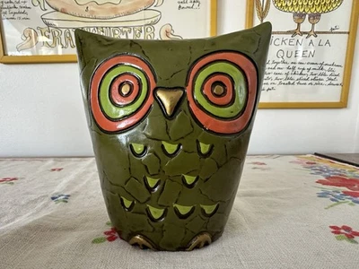 Vintage Fitz & Floyd Green Owl Bank - Image 1 of 4