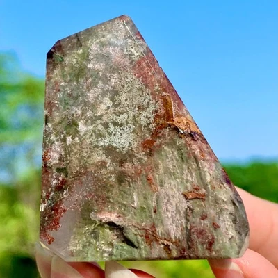 99G AAA Grade Natural Green Ghost Phantom Quartz Crystal Gem Mineral Specimen - Image 1 of 4