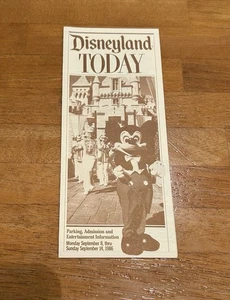 Disneyland Today Brochure September 1986 Mickey Souvenir Theme Park Vintage - Picture 1 of 4