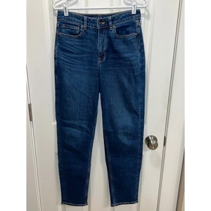 American Eagle Mom Damenjeans Größe 6 lang dunkle Waschung Stretch-Denim - Bild 1 von 5