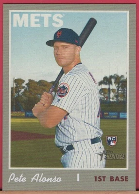 2019 Topps Heritage SSP - PETE ALONSO - ERROR MISSING BLACK PLATE Rookie #519 RC - Image 1 of 2