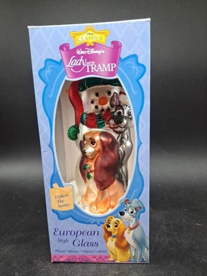 Adorno de vidrio soplado vintage 1999 Santa's Best Walt Disney's Lady And The Tramp Foto 1 de 4