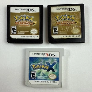 Pokemon: Heartgold x2 Version & X Nintendo DS *Authentic* NOT WORKING for Repair - Picture 1 of 10