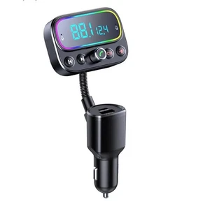 Bluetooth 5.0 FM Transmitter Car Adapter Wireless Radio 2 USB Charger Hands-Free - Picture 1 of 19
