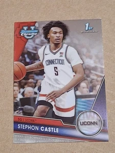 2023 STEPHON CASTLE BOWMAN UNIVERSITY CHROME NBA ROOKIE CARD RC #88 UCONN SPURS - Picture 1 of 2