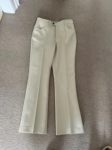 NWOT MASSIMO DUTTI CREAM FLARED, SLIGHTLY STRETCH TROUSERS, SMALL, EUR36 - Picture 1 of 6