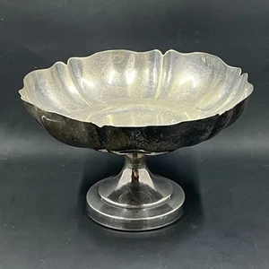 Ciotola porta caramelle vintage Oneida argentieri placcato argento piedistallo 5”W 3”H - Foto 1 di 4