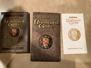 Forgotten Realms Baldurs Gate PC Game Manual, Reference Card & CDs X5 - Picture 1 of 11